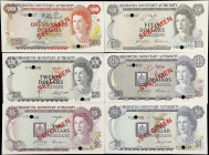 BERMUDA. Lot of (6). Bermuda Monetary Authority. 1 to 100 Dollars, 1978-84. P-28s to 33s. Collector Series Specimens. Choice Uncirculated to Uncircula...