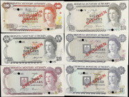BERMUDA. Lot of (6). Bermuda Monetary Authority. 1 to 100 Dollars, 1978-84. P-28s to 33s. Collector Series Specimens. Choice Uncirculated to Uncircula...