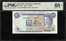 BERMUDA. Bermuda Monetary Authority. 1 Dollar, 1986. P-28c. PMG Superb Gem Uncirculated 68 EPQ.
PMG Pop 3/None Finer.

Estimate: $100.00- $150.00