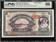 BOHEMIA & MORAVIA. Republika Ceskoslovenska. 5000 Korun, 1943. P-16s. Specimen. PMG Gem Uncirculated 66 EPQ.

Estimate: $100.00- $150.00