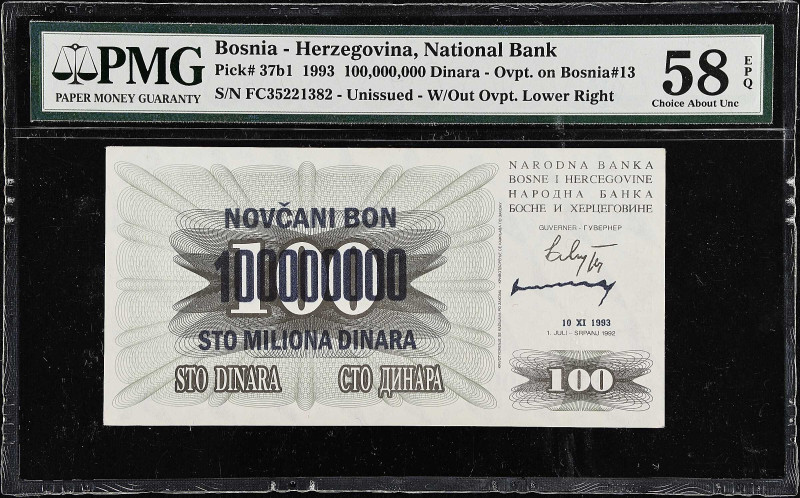 BOSNIA AND HERZEGOVINA. Lot of (2). Narodna Banka Bosne i Hercegovine. 100,000,0...