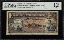 BRAZIL. Thesouro Nacional. 1 Mil Reis, ND (1917). P-5. PMG Fine 12.
Printed by ABNC. Estampa 9A. PMG comments "Paper Pulls".

Estimate: $40.00- $80...
