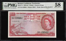 BRITISH CARIBBEAN TERRITORIES. British Caribbean Territories Eastern Group. 1 Dollar, 1963. P-7c. PMG Choice About Uncirculated 58.
From the Prosperi...