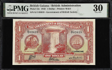 BRITISH GUIANA. Government of British Guiana. 1 Dollar, 1942. P-12c. PMG Very Fine 30.
From the Prosperity Collection.

Estimate: $250.00- $350.00