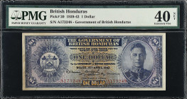BRITISH HONDURAS. Government of British Honduras. 1 Dollar, 1942. P-20. PMG Extremely Fine 40 Net. Rust, Stained.
PMG comments "Rust, Stained."
From...