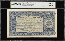 BULGARIA. State Treasury. 1000 Leva, 1944. P-67K. PMG Very Fine 25.
PMG comments "Tear".

Estimate: $100.00- $200.00