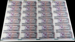 CAMBODIA. Banque Nationale du Cambodge. 100 Riels, ND (1973). P-15b. Uncut Sheet. Remainders. Uncirculated.
An uncut sheet of 24 remainders for this ...