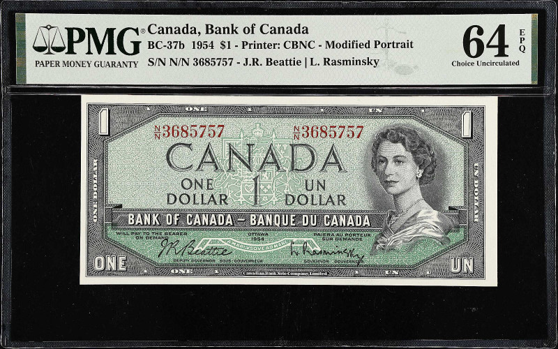 CANADA. Lot of (2). Bank of Canada. 1 Dollar, 1937-54. BC-21d & BC-37b. PMG Choi...