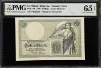 GERMANY. Imperial Treasury. 10 Mark, 1906. P-9b. PMG Gem Uncirculated 65 EPQ.

Estimate: $100.00- $200.00