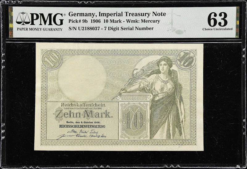 GERMANY. Lot of (3). Mixed Banks. 1 Rentenmark, 10 & 20 Mark, 1906-23. P-9b, 63,...