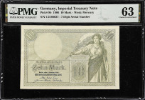 GERMANY. Lot of (3). Mixed Banks. 1 Rentenmark, 10 & 20 Mark, 1906-23. P-9b, 63, & 161. PMG Choice About Uncirculated 58 to Gem Uncirculated 66 EPQ.
...