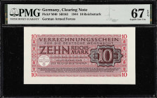 GERMANY. Lot of (4). Mixed Banks. 100 Mark & 10 Reichsmark, 1908-44. P-33a & M40. PMG Choice Uncirculated 64 EPQ & Superb Gem Uncirculated 67 EPQ.

...