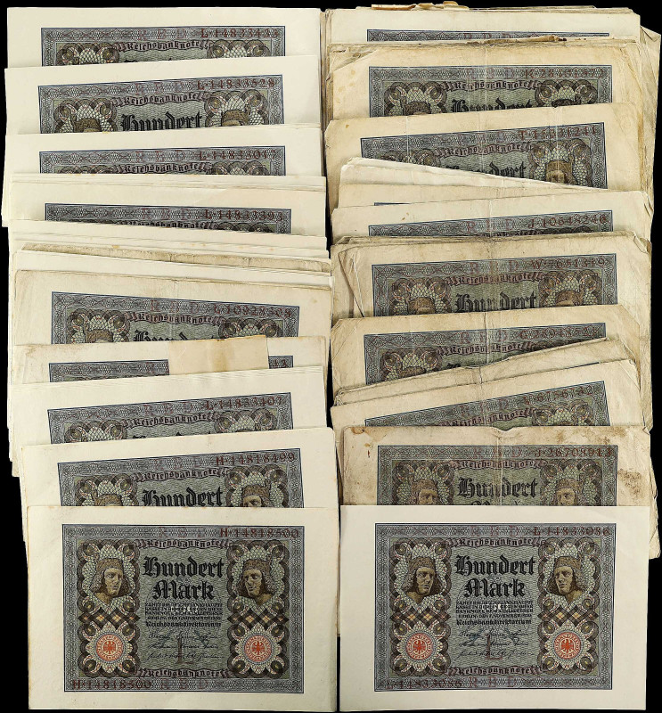 GERMANY. Lot of (181). Reichsbank. 100 Mark, 1920. P-69a & 69b. Very Good to Abo...