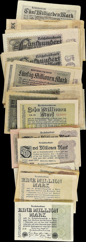 GERMANY. Lot of (42). Reichsbank. Mixed Denominations, 1923. P-Various. Good to ...