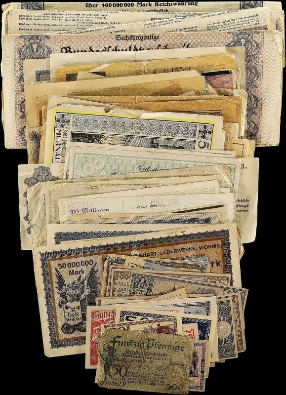 GERMANY. Lot of (111). Mixed Banks. Mixed Denominations, Mixed Dates. P-Unlisted...