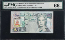 GIBRALTAR. Government of Gibraltar. 5 Pounds, 1995. P-25. PMG Gem Uncirculated 66 EPQ.

Estimate: $150.00- $250.00