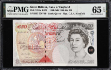 GREAT BRITAIN. Bank of England. 50 Pounds, 1994 (ND 1993-98). P-388a. B377. PMG Gem Uncirculated 65 EPQ.
From the Dr. Edward and Joanne Dauer Collect...