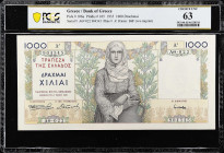 GREECE. Bank of Greece. 1000 Drachmai, 1935. P-106a. PCGS Banknote Choice Uncirculated 63.

Estimate: $200.00- $400.00