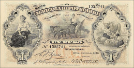 GUATEMALA. Banco de Hipotegario. 1 Peso, 1920. P-S101b. Choice About Uncirculated.
Toning.

Estimate: $100.00- $200.00