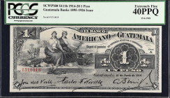 GUATEMALA. Banco Americano de Guatemala. 1 Peso, 1918. P-S111b. PCGS Currency 40 PPQ.

Estimate: $100.00- $200.00