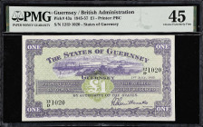 GUERNSEY. States of Guernsey. 1 Pound, 1945-57. P-43a. PMG Choice Extremely Fine 45.
From the Dr. Edward and Joanne Dauer Collection.

Estimate: $5...