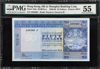 HONG KONG. Hong Kong & Shanghai Banking Corporation. 50 Dollars, 1969. P-184a. PMG About Uncirculated 55.
The Hongkong and Shanghai Banking Corporati...