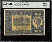 HUNGARY. Ministry of Finance. 100,000 Korona, 1923. P-72a. PMG Very Fine 25.

Estimate: $50.00- $100.00