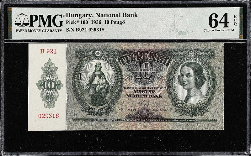 HUNGARY. Lot of (6). Mixed Banks. 5 Forint & 10 Pengo, 1852-1936. P-100 & S143r1...