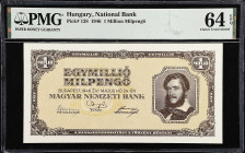 HUNGARY. Magyar Nemzeti Bank. 1 Million Milpengo, 1946. P-128. PMG Choice Uncirculated 64 EPQ.

Estimate: $75.00- $150.00