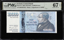 ICELAND. Central Bank. 10,000 Kronur, 2001 (ND 2013). P-61. PMG Superb Gem Uncirculated 67 EPQ.

Estimate: $200.00- $250.00