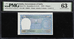 INDIA. Government of India. 1 Rupee, 1978. P-77v. PMG Choice Uncirculated 63.
PMG comments "Staple Holes at Issue".

Estimate: $100.00- $150.00