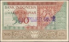 INDONESIA. Bank Indonesia. 500 Rupiah, 1952. P-47. Very Fine.
Four punch cancels. With overprints. Local issue. Personal inspection of this lot is hi...