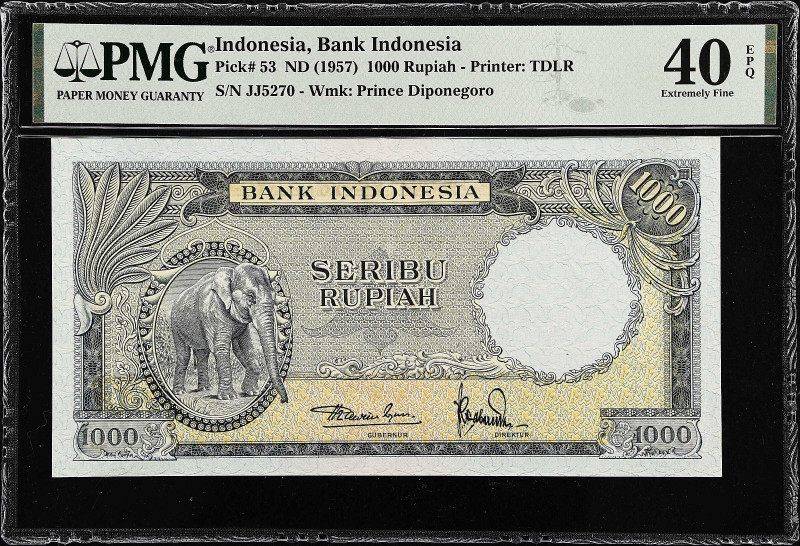INDONESIA. Bank Indonesia. 1000 Rupiah, ND (1957). P-53. PMG Extremely Fine 40 E...
