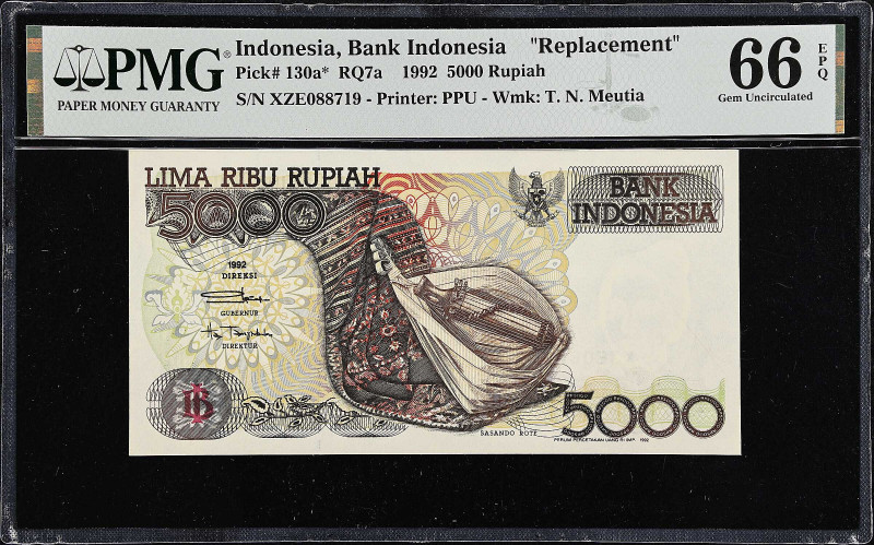 INDONESIA. Lot of (3). Bank Indonesia. 5000 & 10,000 Rupiah, 1992 & 1998. P-130a...