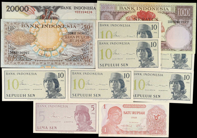 INDONESIA. Lot of (11). Bank Indonesia. Mixed Denominations, Mixed Dates. P-Vari...