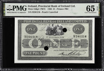 IRELAND. Provincial Bank of Ireland Ltd. 1 Pound, 1926. P-346p2. PMG Gem Uncirculated 65 EPQ.

Estimate: $200.00- $400.00