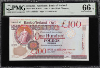 IRELAND, NORTHERN. Bank of Ireland. 100 Pounds, 2005. P-82a. PMG Gem Uncirculated 66 EPQ.

Estimate: $250.00- $400.00