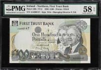 IRELAND, NORTHERN. First Trust Bank. 100 Pounds, 1998. P-139b. PMG Choice About Uncirculated 58 EPQ.

Estimate: $250.00- $400.00