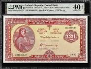 IRELAND, REPUBLIC. Central Bank of Ireland. 20 Pounds, 1970. P-67b. LTN57a-b. PMG Extremely Fine 40 EPQ.

Estimate: $300.00- $500.00