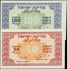 ISRAEL. Lot of (2). Israel Government. 50 & 100 Pruta, ND (1952). P-10c & 12c. Uncirculated.
Mounting remnants are on both. SOLD AS IS/NO RETURNS. 
...