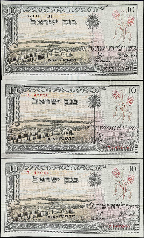 ISRAEL. Bank of Israel. 10 Lirot, 1955. P-27a & 27b. Uncirculated.
P-17a have r...