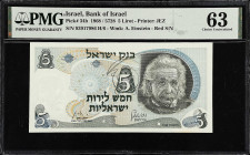 ISRAEL. Bank of Israel. 5 Lirot, 1968. P-34b. PMG Choice Uncirculated 63.
PMG comments "Stain Lightened".
From the Prosperity Collection.

Estimat...