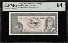 TONGA. Lot of (3). Government of Tonga. 1/2 Pa'anga, 1967-83. P-13a, 18c & 18c*. PMG Choice Uncirculated 64 EPQ to Superb Gem Uncirculated 67 EPQ.
On...