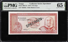 TONGA. Lot of (4). Pule Anga o Tonga. 1, 2, 5, & 10 Pa'anga, 1978. P-19bCS1, 20bCS1, 21bCS1, & 22bCS1. Collector Series Specimens. PMG Gem Uncirculate...