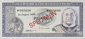 TONGA. Currency Commission. 10 Pa'anga, 1978. P-22s. Specimen. Uncirculated.

Estimate: $80.00- $120.00