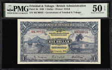 TRINIDAD & TOBAGO. Government of Trinidad & Tobago. 1 Dollar, 1939. P-5b. PMG About Uncirculated 50 EPQ.
From the Prosperity Collection.

Estimate:...