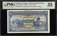 TRINIDAD & TOBAGO. Government of Trinidad & Tobago. 1 Dollar, 1939. P-5b. PMG Choice Very Fine 35.
From the Prosperity Collection.

Estimate: $100....