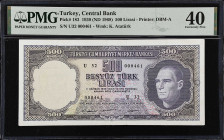 TURKEY. Turkiye Cumhuriyet Merkez Bankasi. 500 Lira, 1930 (ND 1968). P-183. PMG Extremely Fine 40.

Estimate: $75.00- $150.00