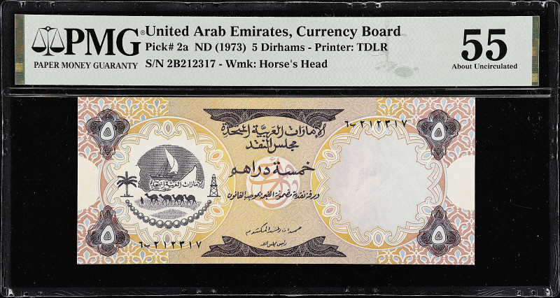 UNITED ARAB EMIRATES. United Arab Emirates Currency Board. 5 Dirhams, ND (1973)....