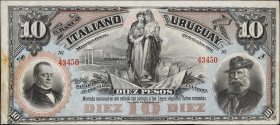 URUGUAY. Banco Italiano del Uruguay. 10 Pesos, 1887. P-S212. Very Fine.
Staining. Pinhole.

Estimate: $50.00- $100.00
